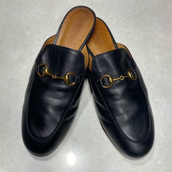 GUCCI PRINCETOWN LEATHER SLIPPER black Size 7 style 423513⭐️⭐️⭐️⭐️⭐️ - Picture 8 of 15